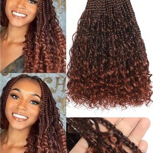 Curly Ombre Brown Braided Hair Extensions